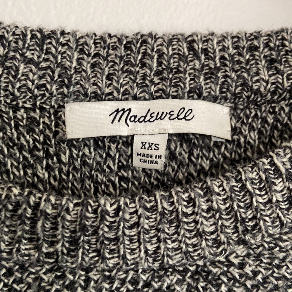 Madewell Gray Marled Split Back Sweater Women Siz… - image 2